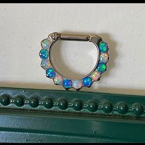 Industrial Strength Blue & White Opal Clicker